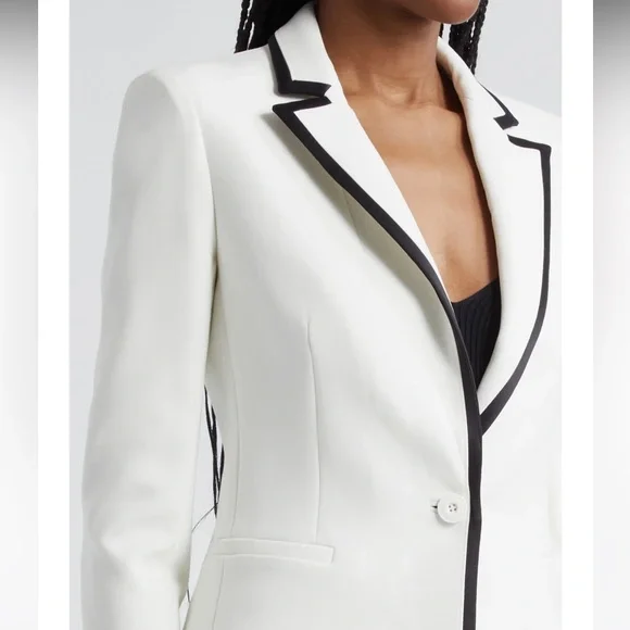 ALICE + OLIVIA Breann Fitted Contrast Trim Blazer NWT - Picture 16 of 16